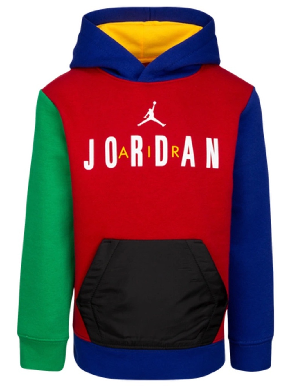 Kids Jordan Legacy of Sport Pullover Hoodie Red Colorful Colorblock Large 12/13